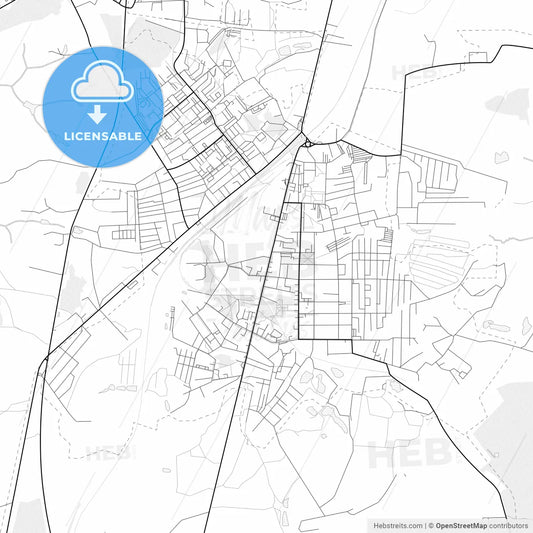Vector PDF map of Shchyokino, Russia
