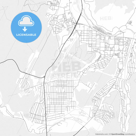 Vector PDF map of Zhigulyovsk, Russia