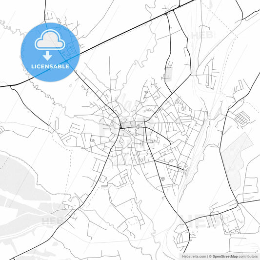 Vector PDF map of Vyazma, Russia