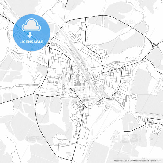 Vector PDF map of Uzlovaya, Russia