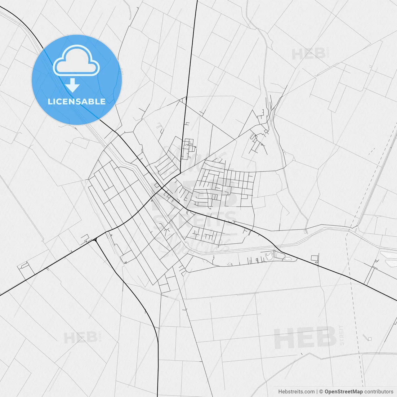 Vector PDF map of Kula, Serbia