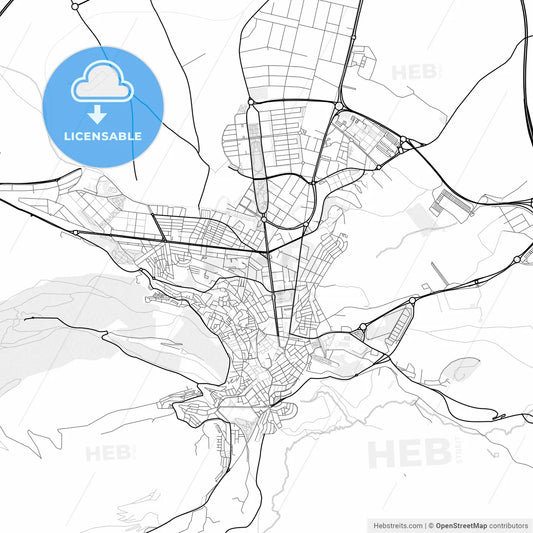 Vector PDF map of Jaén, Spain