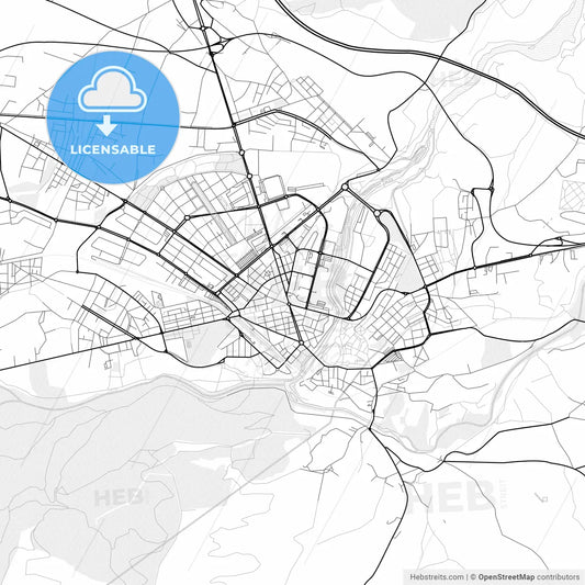 Vector PDF map of Ponferrada, Spain
