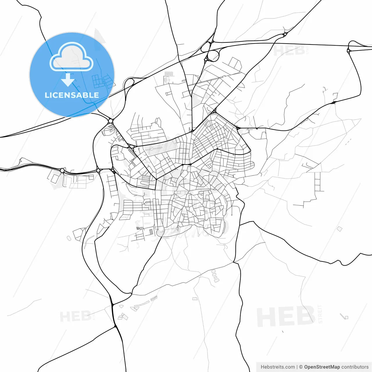 Vector PDF map of Úbeda, Spain
