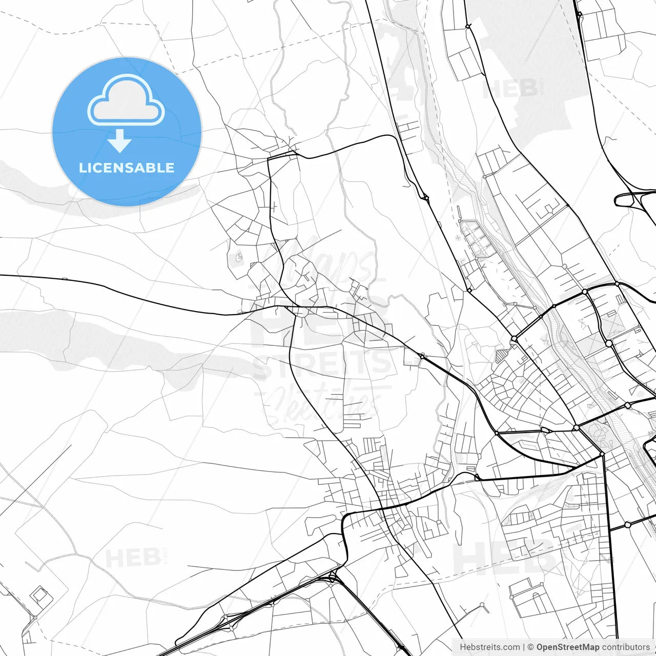 Vector PDF map of San Andrés del Rabanedo, Spain