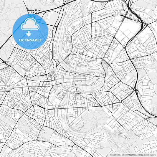 Vector PDF map of Bern, Switzerland