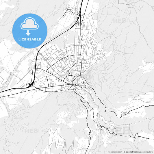 Vector PDF map of Chur, Switzerland