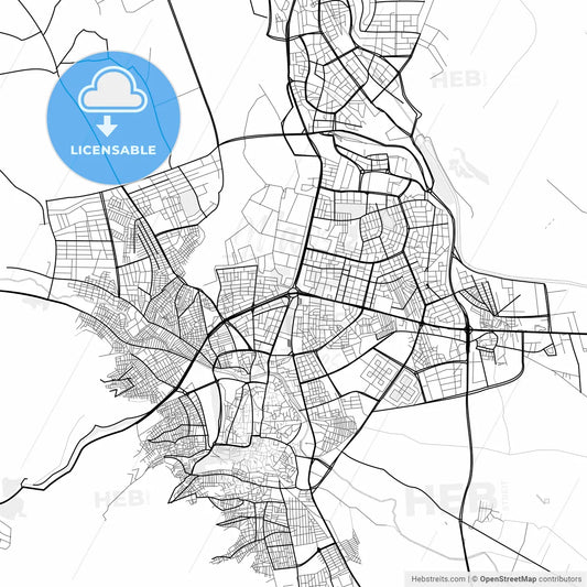 Vector PDF map of Şanlıurfa, Turkey