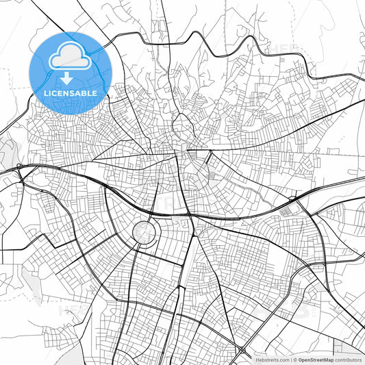 Vector PDF map of Uşak, Turkey