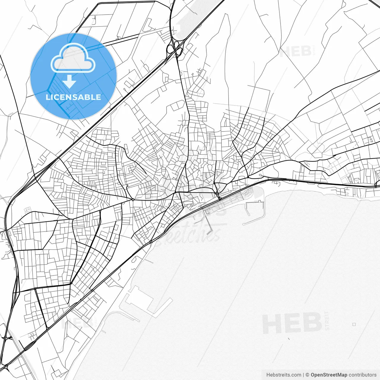 Vector PDF map of Tekirdağ, Turkey