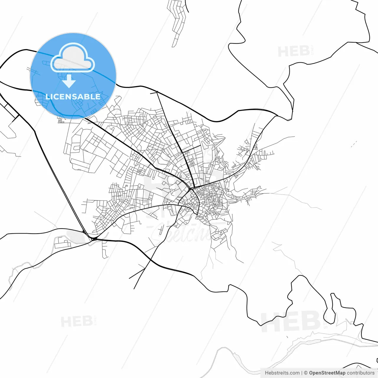 Vector PDF map of Siirt, Turkey