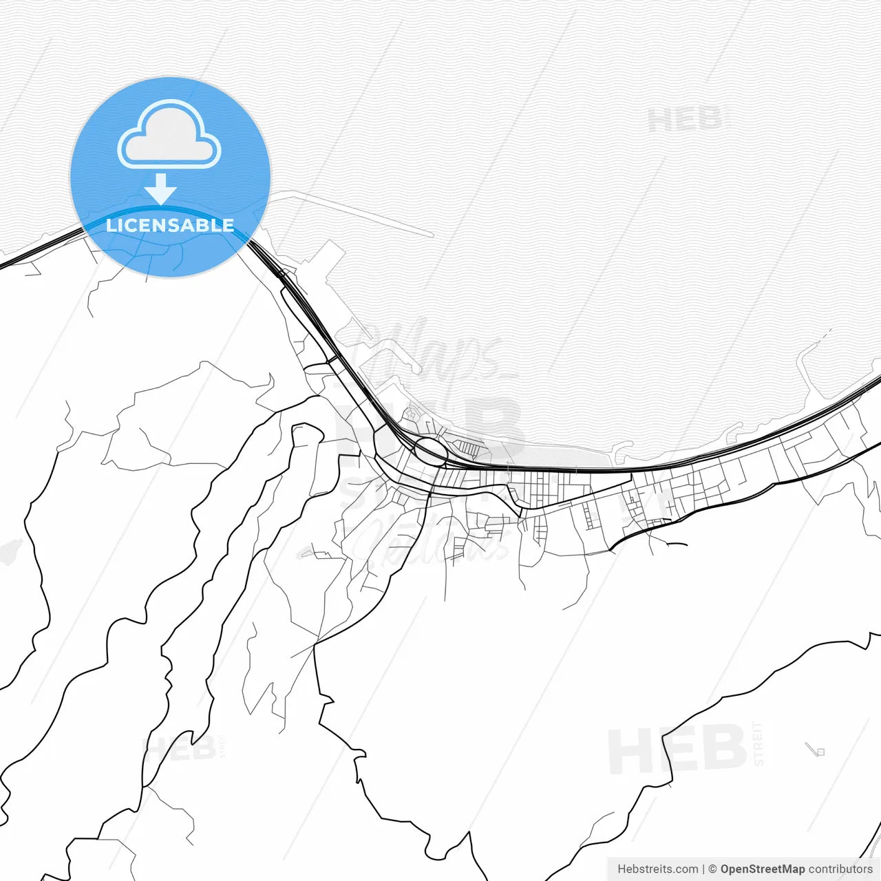 Vector PDF map of Rize, Turkey