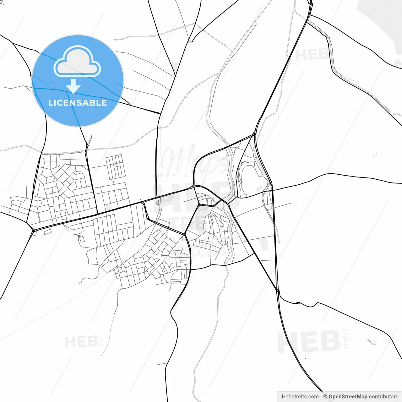Vector PDF map of Turhal, Turkey