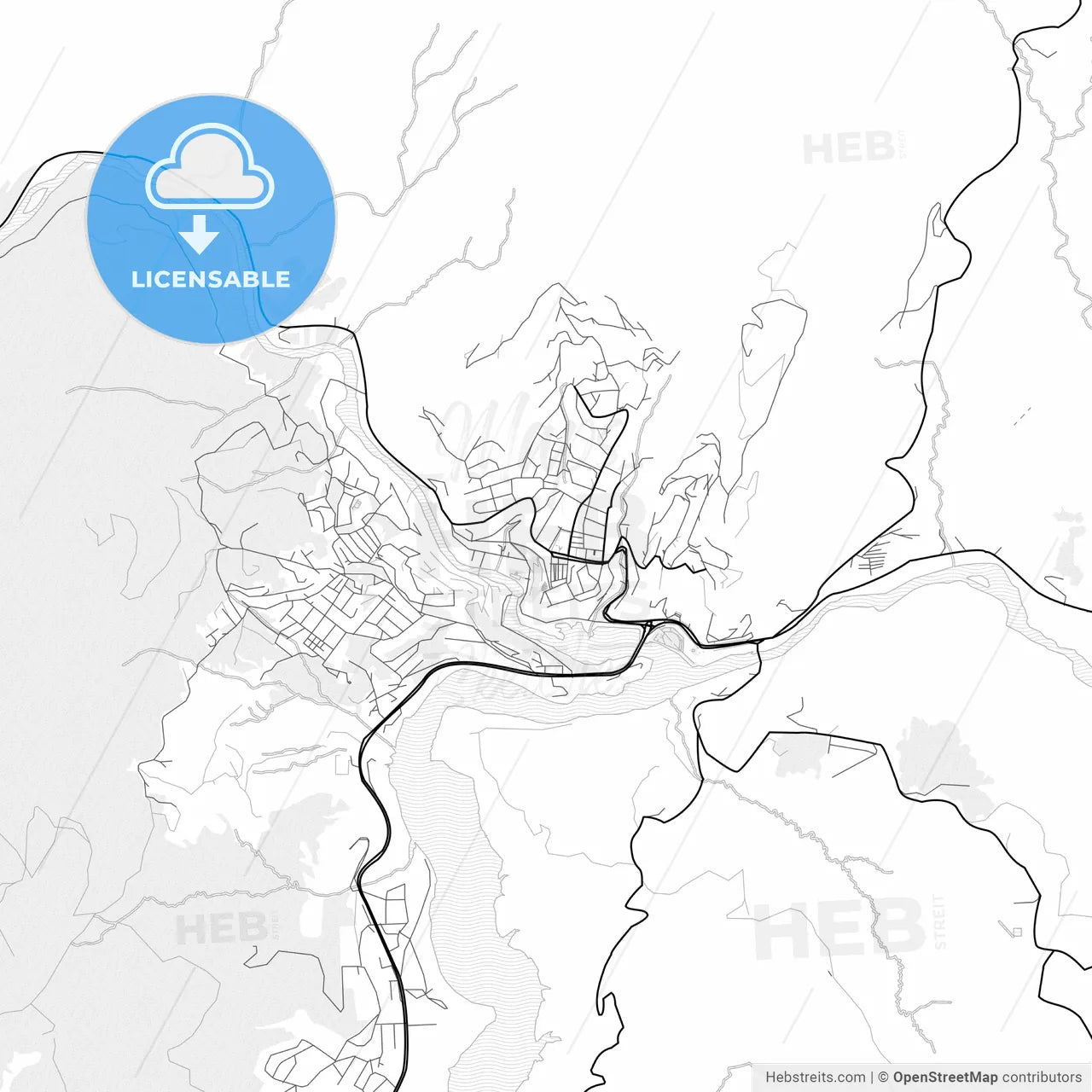Vector PDF map of Tunceli, Turkey