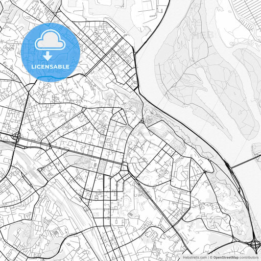 Vector PDF map of Kyiv, Ukraine