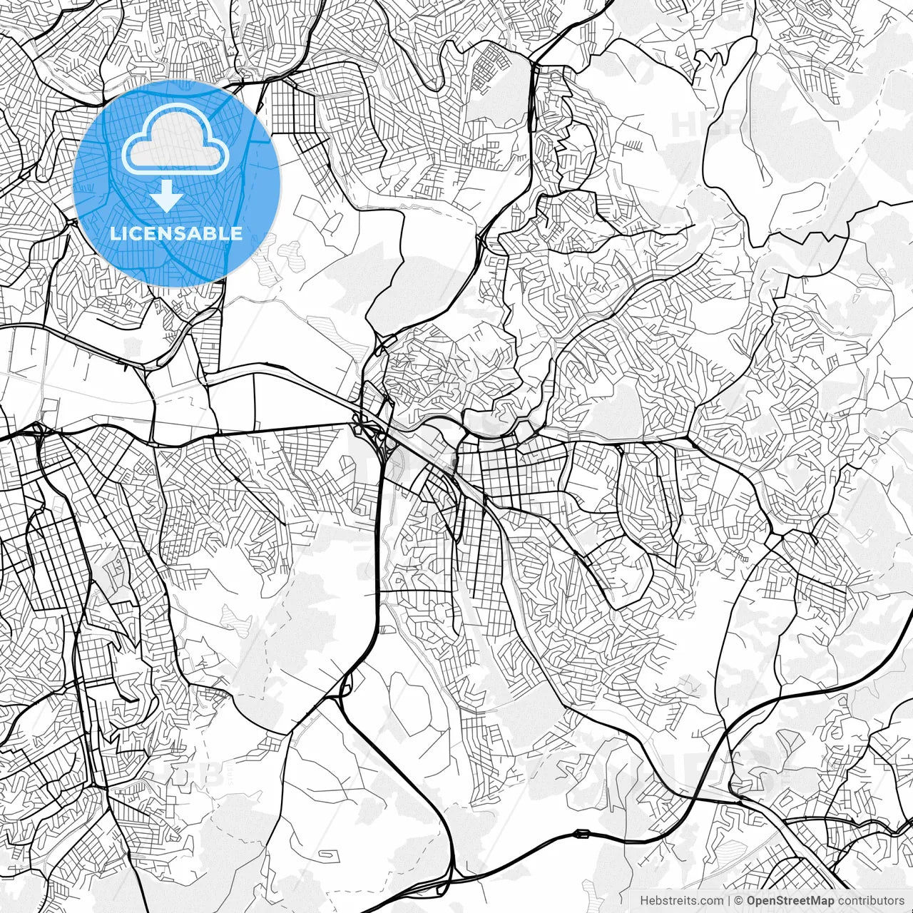 Vector PDF map of Maua, Brazil