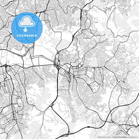 Vector PDF map of Maua, Brazil