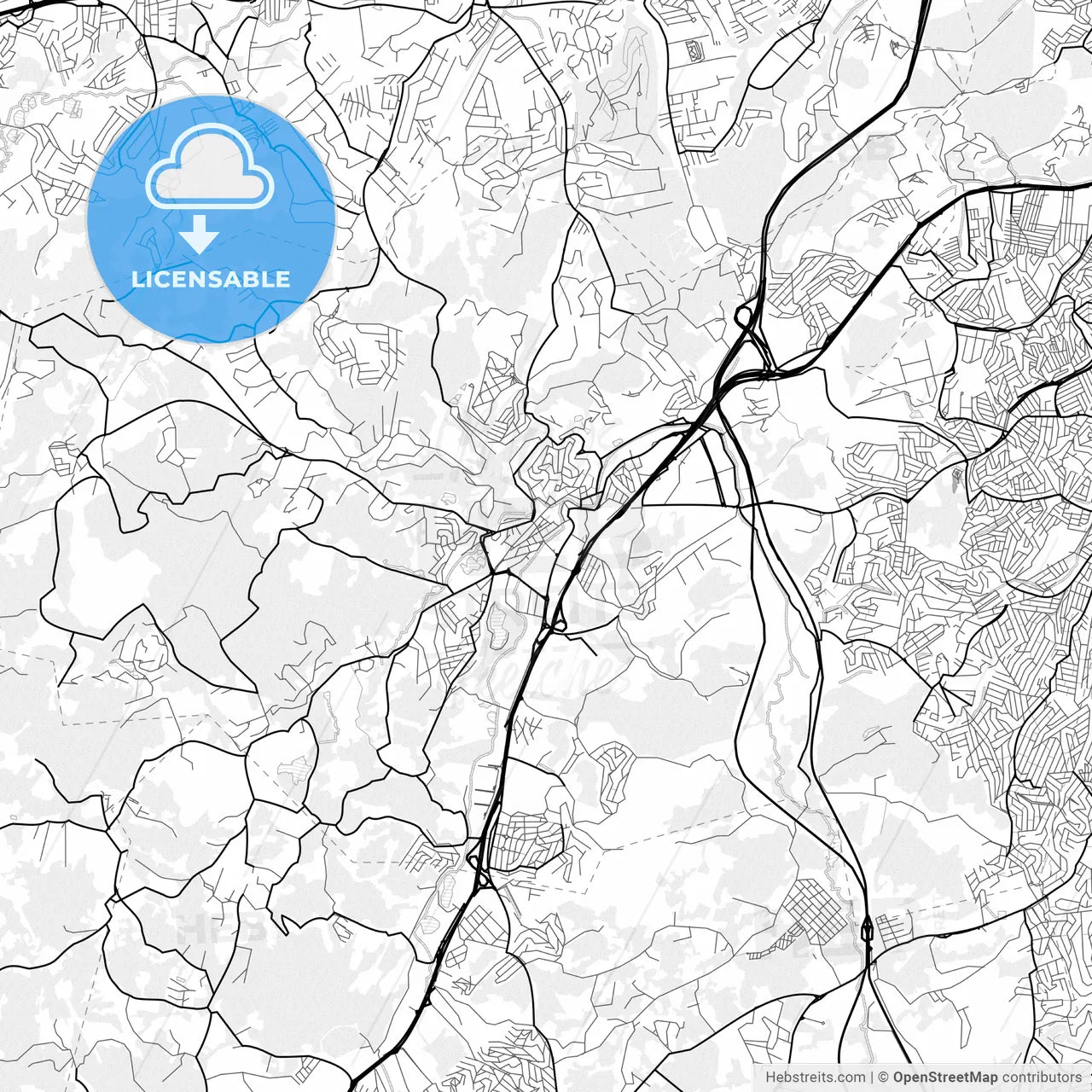 Vector PDF map of Embu, Brazil
