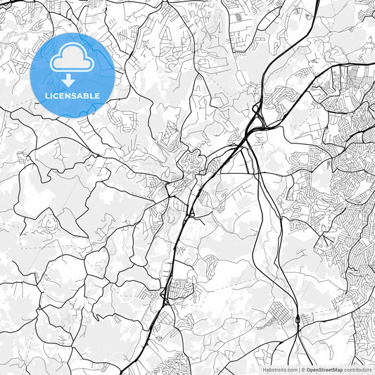 Vector PDF map of Embu, Brazil