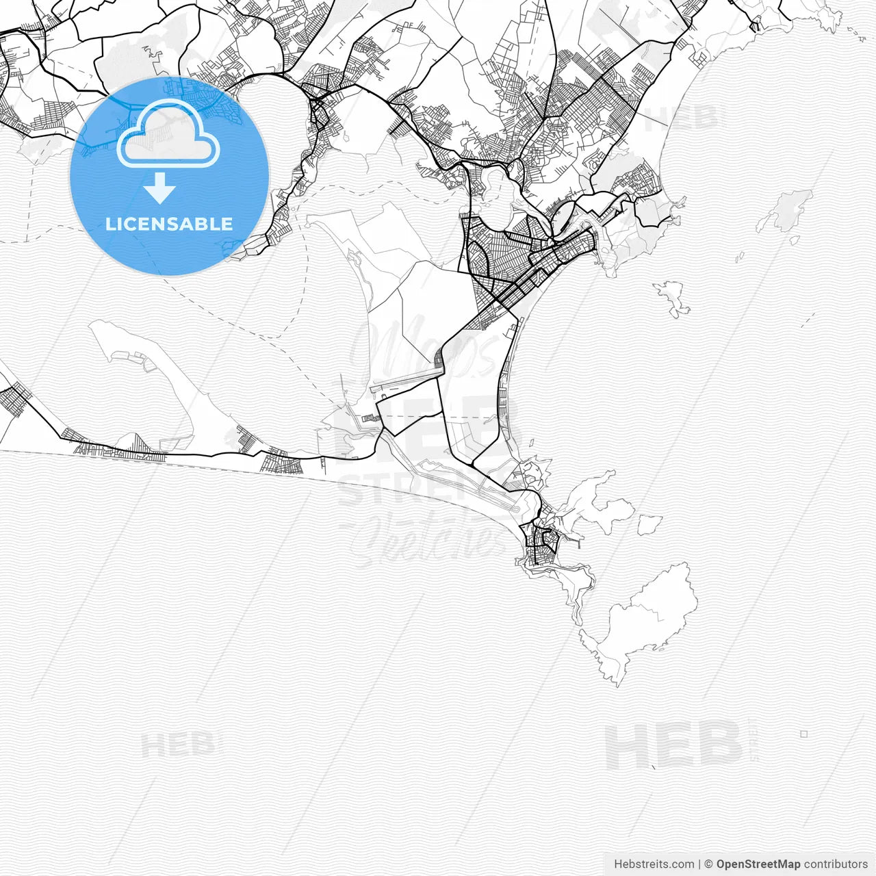 Vector PDF map of Cabo, Brazil