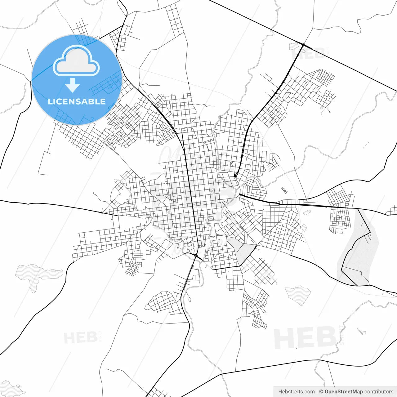 Vector PDF map of Bage, Brazil