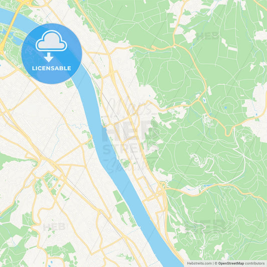 Konigswinter, Germany Vector Map - Classic Colors