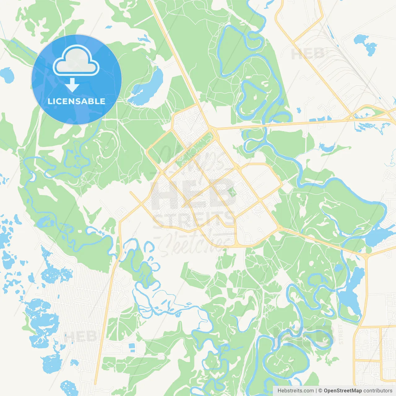 Kogalym, Russia Vector Map - Classic Colors