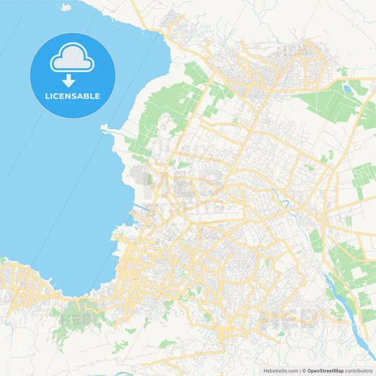 Empty vector map of Port-au-Prince, Ouest, Haiti