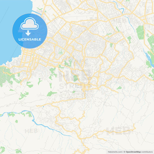 Empty vector map of Pétion-Ville, Ouest, Haiti