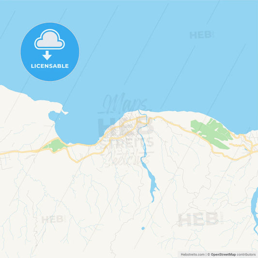 Empty vector map of Petit-Goâve, Ouest, Haiti