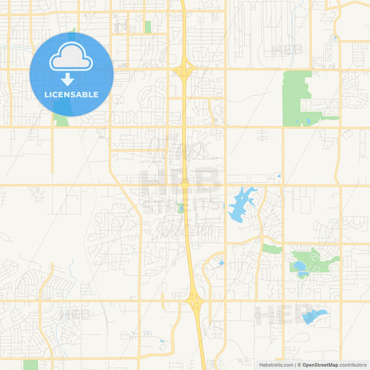 Empty vector map of Southaven, Mississippi, United States of America