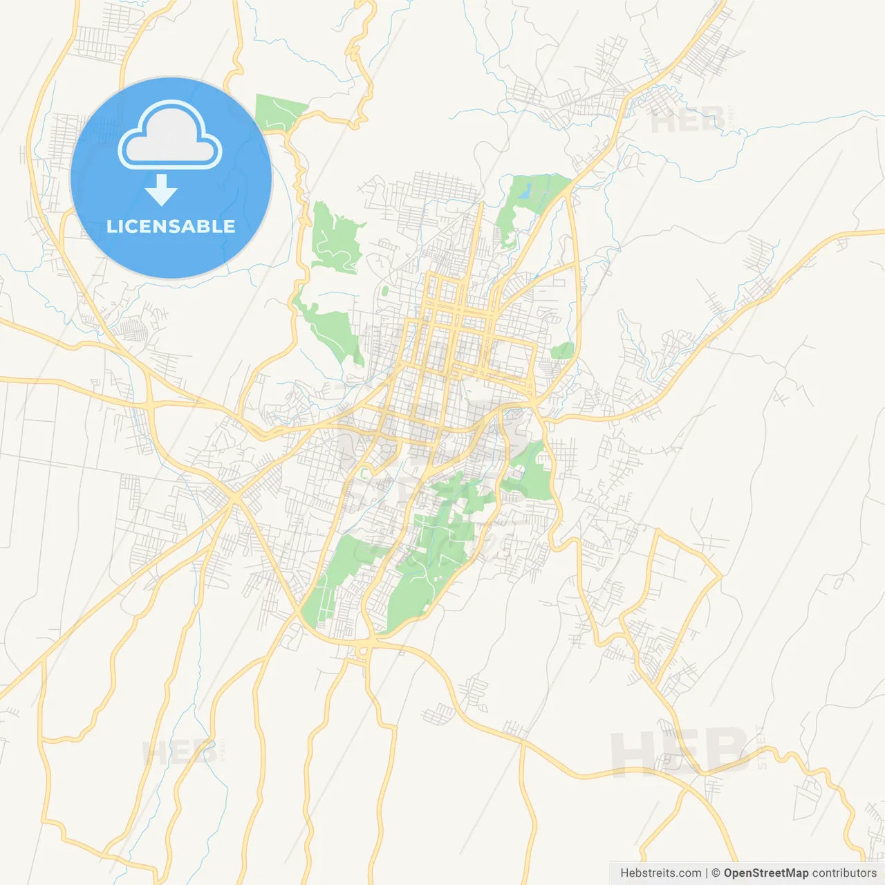 Empty vector map of Santa Ana, Santa Ana, El Salvador
