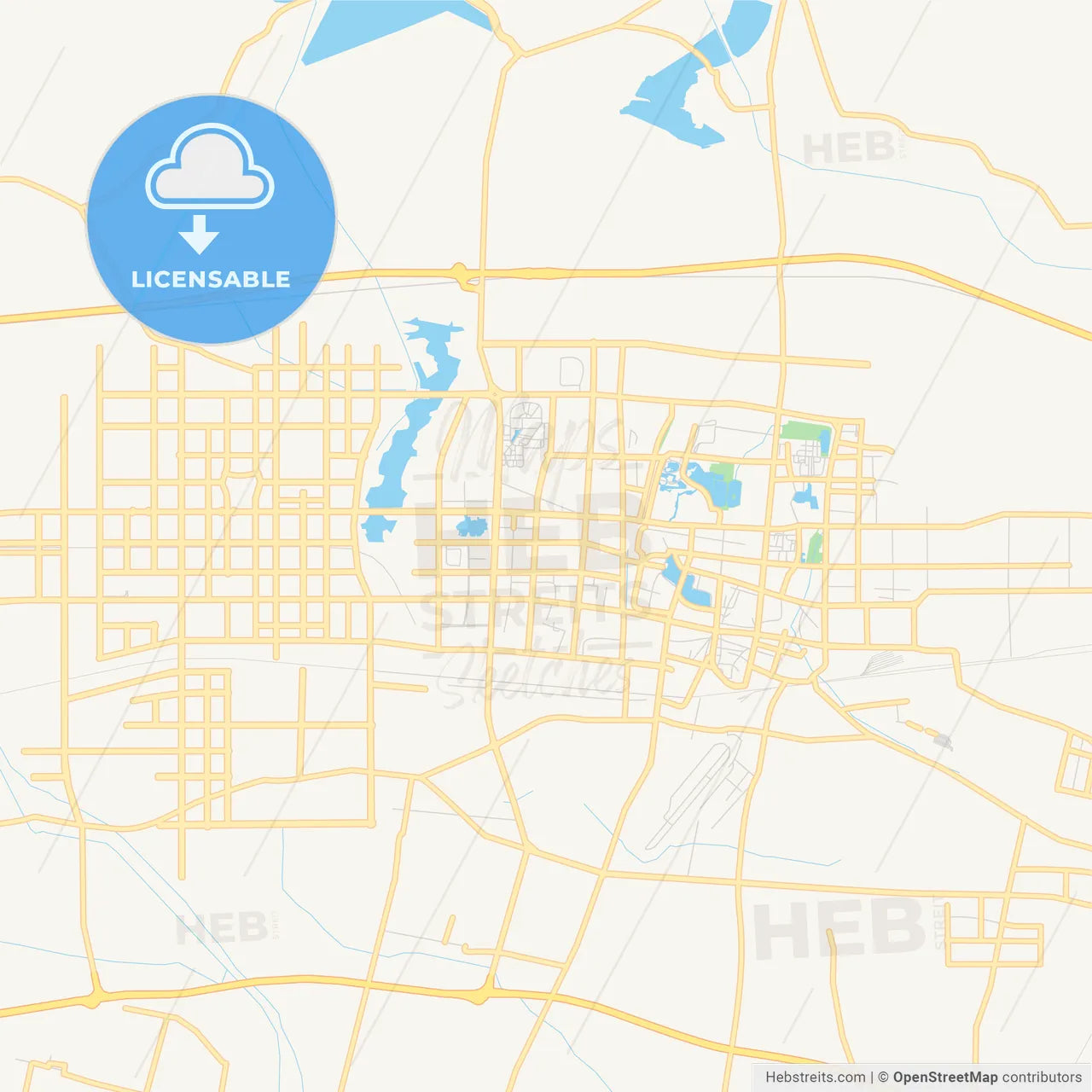 Printable street map of Kaifeng, China