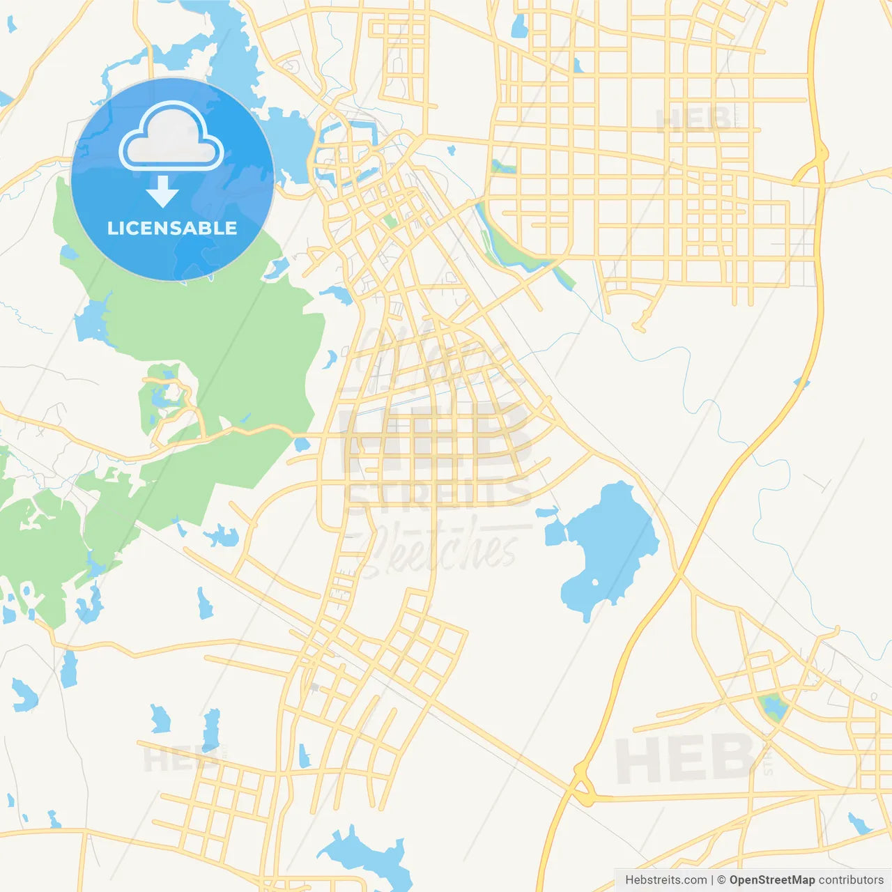 Printable street map of Chuzhou, China