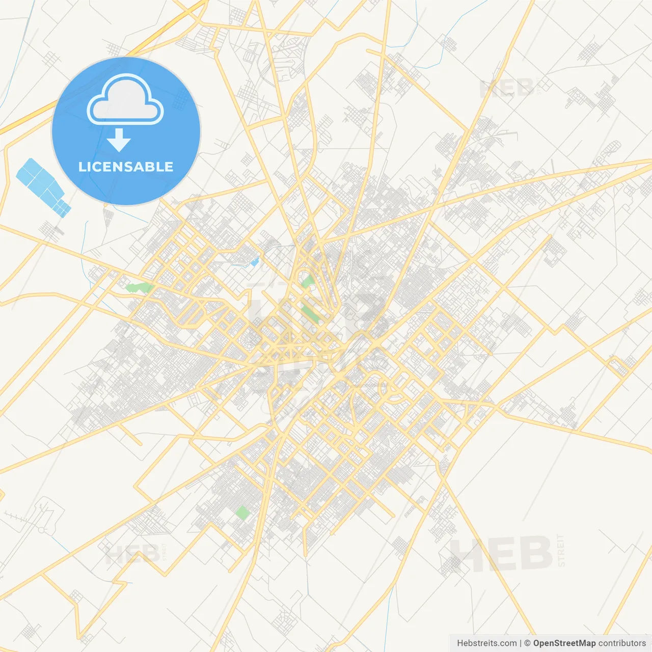 Printable street map of Faisalabad, Pakistan