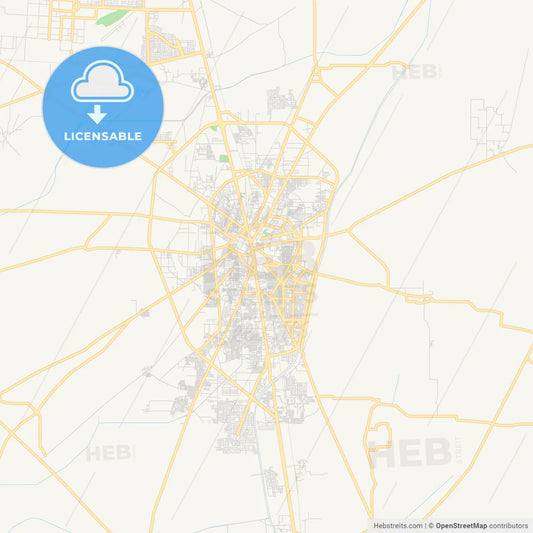 Printable street map of Gujranwala, Pakistan