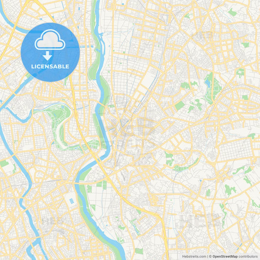 Printable street map of Matsudo, Japan