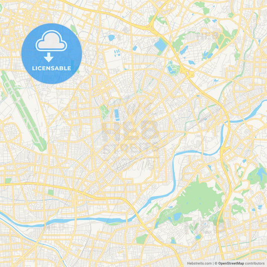 Printable street map of Kasugai, Japan