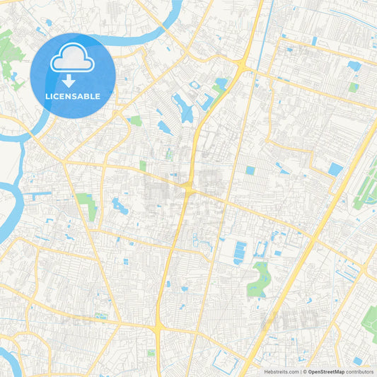 Printable street map of Pak Kret, Thailand