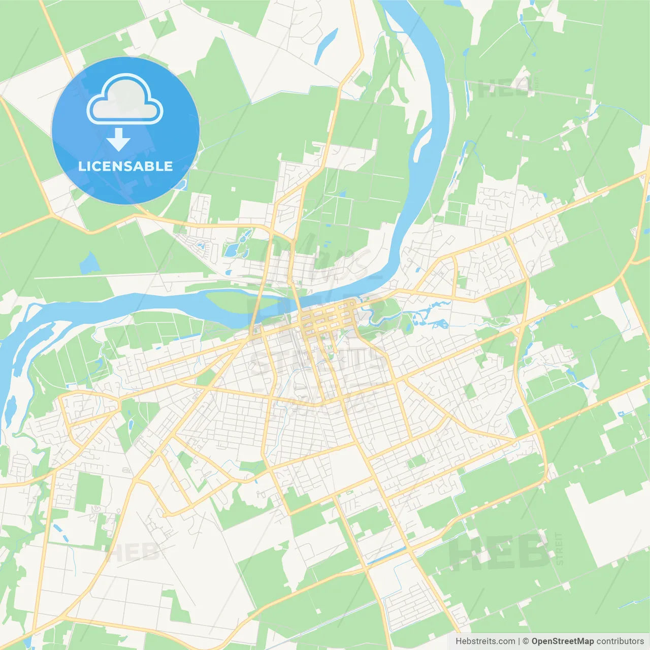 Printable street map of Bundaberg, Australia