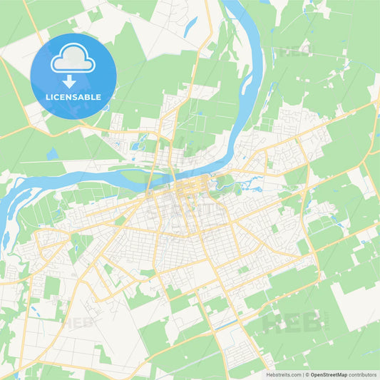 Printable street map of Bundaberg, Australia