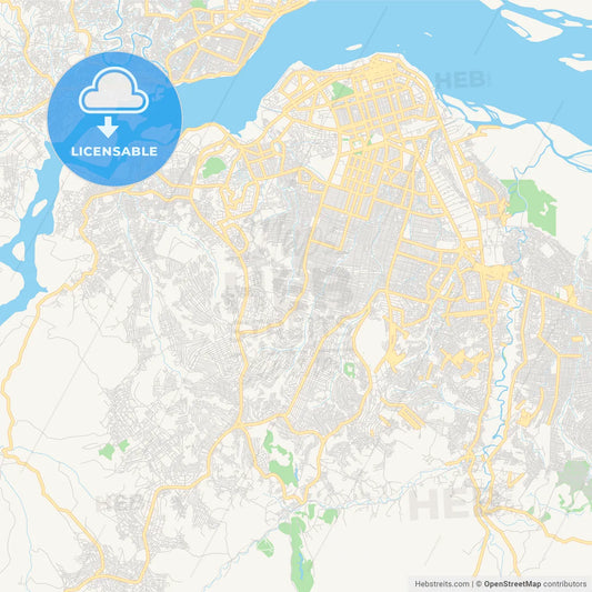 Printable street map of Kinshasa, DR Congo