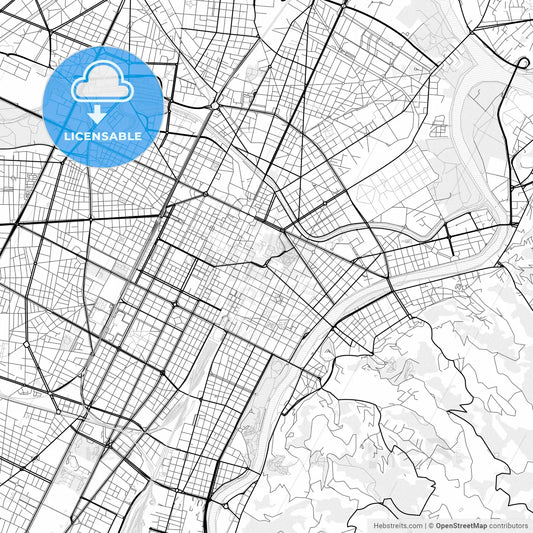 Vector PDF map of Turin, Italy