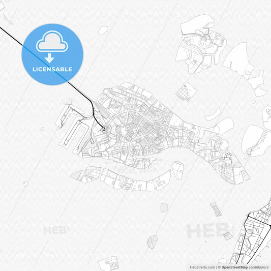 Vector PDF map of Venice, Italy
