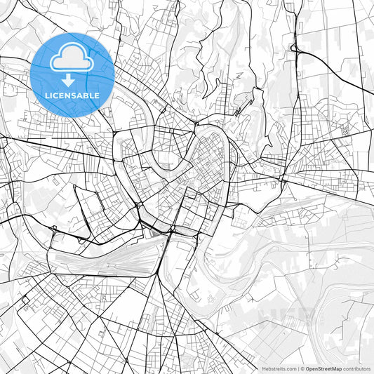 Vector PDF map of Verona, Italy