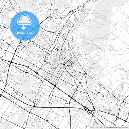 Vector PDF map of Prato, Italy