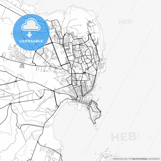 Vector PDF map of Syracuse, Italy