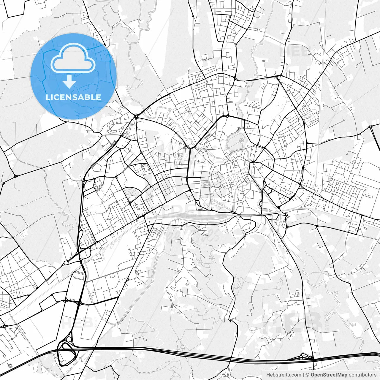 Vector PDF map of Vicenza, Italy