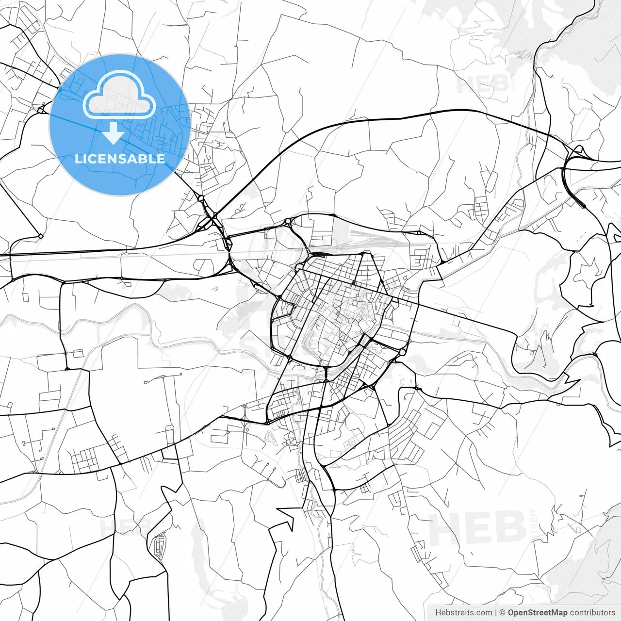 Vector PDF map of Terni, Italy