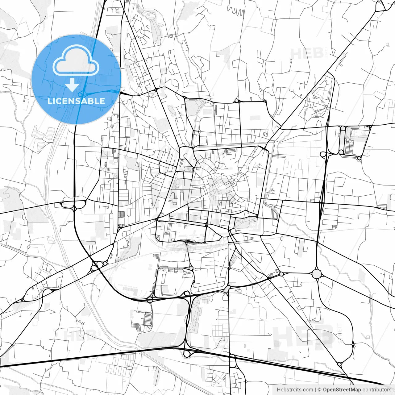 Vector PDF map of Pistoia, Italy